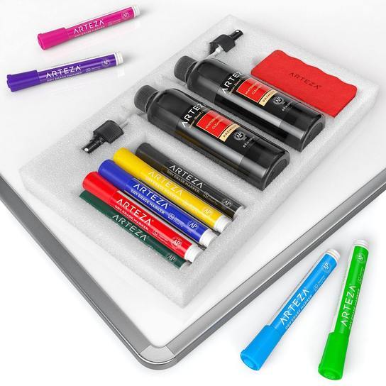 Whiteboard Cleaner Set with 12 Chisel-Tip Dry Erase Markers