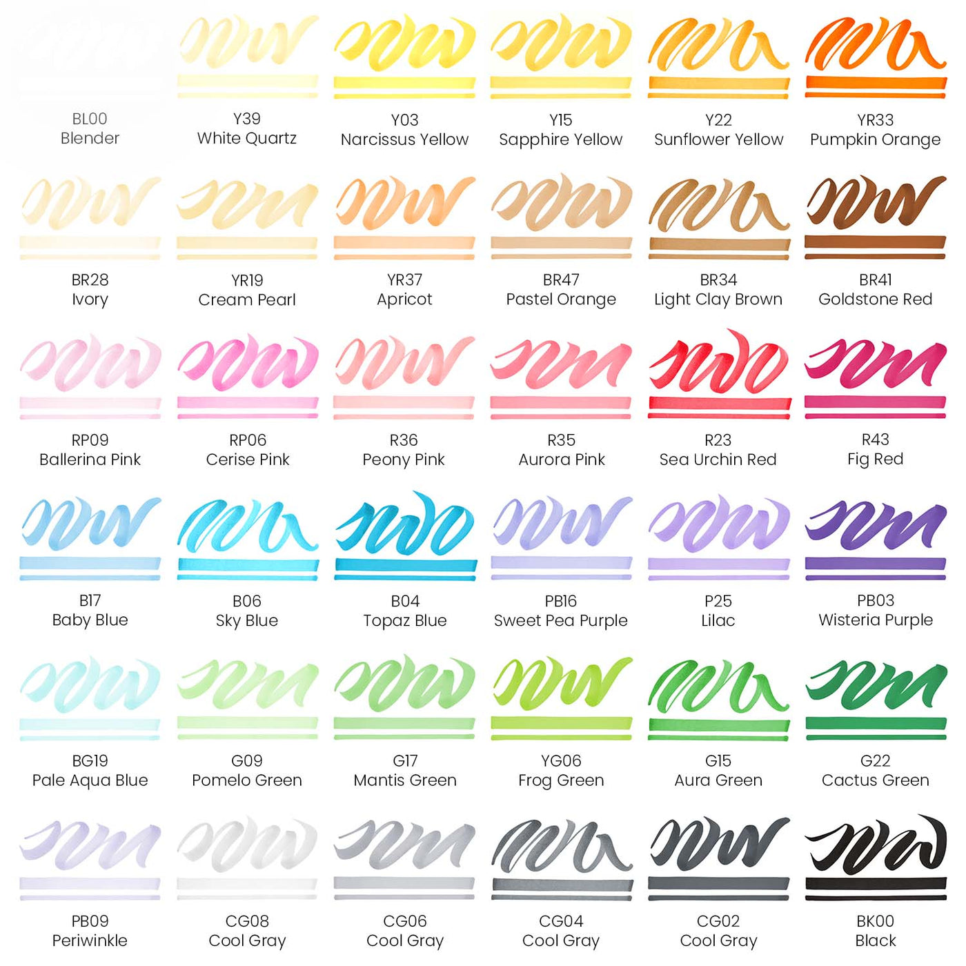 EverBlend Ultra Art Markers, Brush Nib, Tropical Tones Set of 36