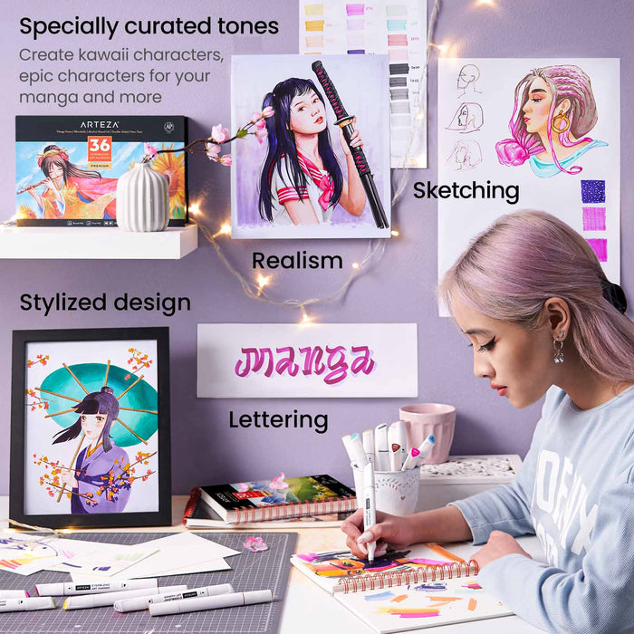 Everblend™ Ultra Art Markers, Manga Tones - 36 Colours