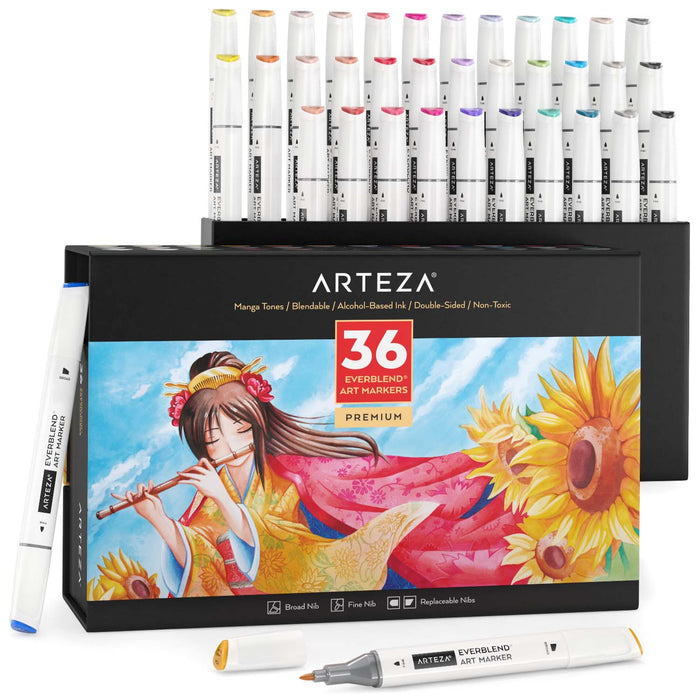 Everblend™ Ultra Art Markers, Manga Tones - 36 Colours