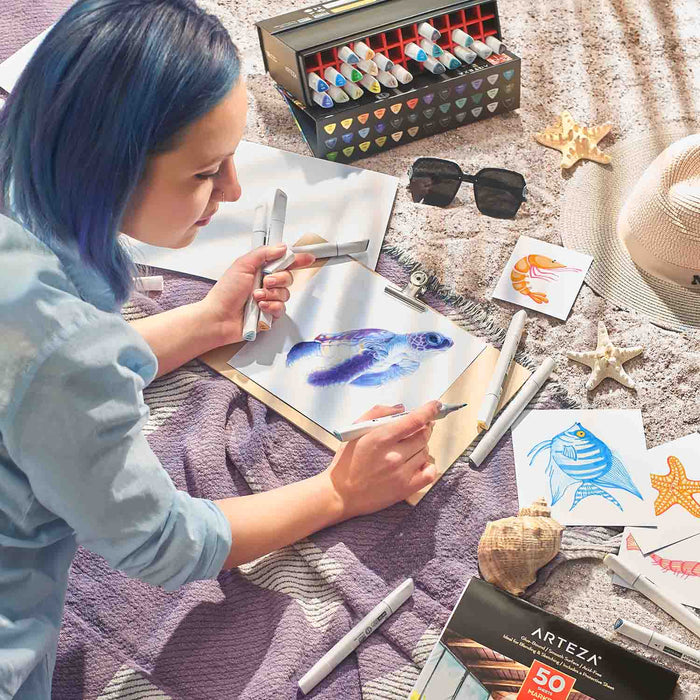 EverBlend™ Ultra Art Markers, Ocean Tones - 36 Colours