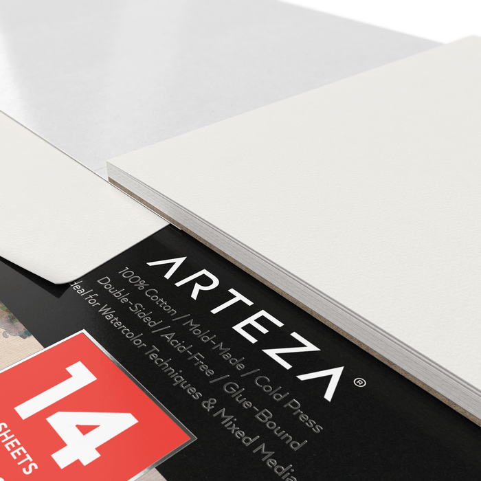 Expert Watercolour Pad, 100% Cotton, Cold-Pressed, 22.9cm x 30.5cm, 14 Sheets
