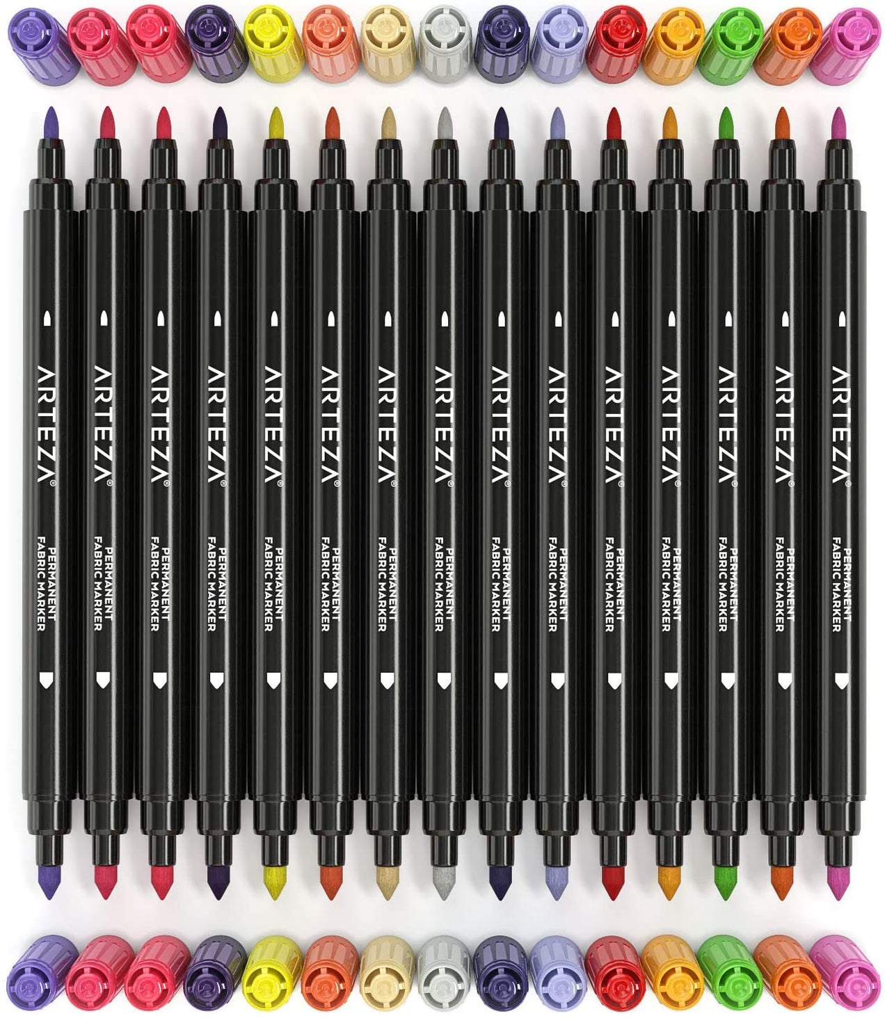 Fabric Markers, Fine & Ultra Fine DualTip Set of 30 — Arteza.co.uk