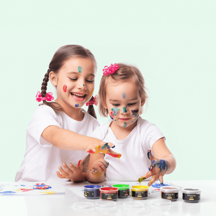 Kids Finger Paints, Assorted Colours - Set of 30