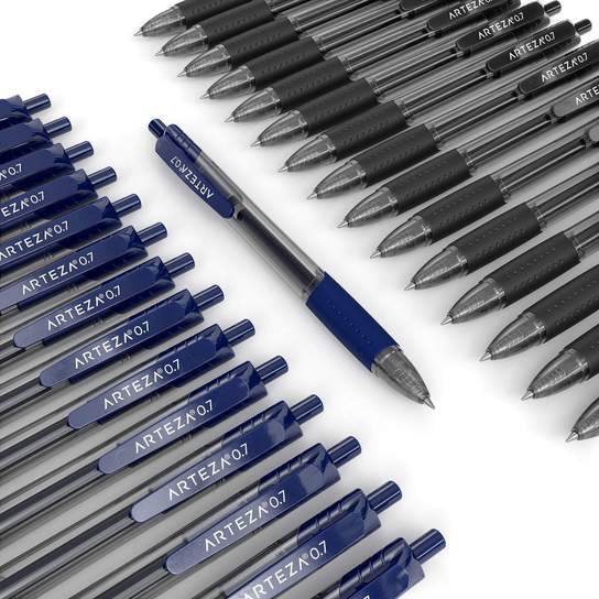 Retractable Gel Ink Pens, Black & Blue - Set of 30