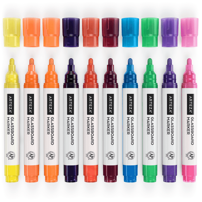 Glassboard Markers, Neon Colours - Set of 10