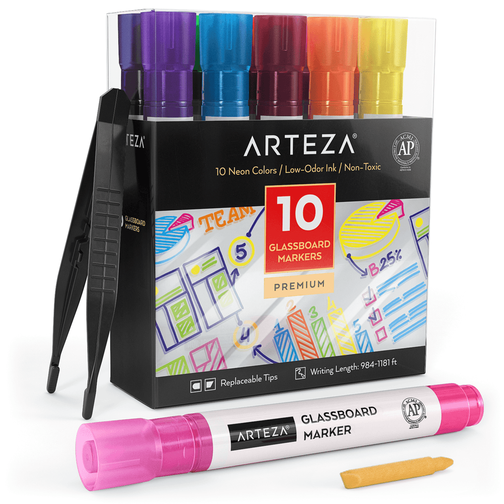 ✨一点限り✨ARTEZA 10色 ガラスボードマーカー Amazon.co.jp: ARTEZA ガラスボードマーカー、ホワイトボード