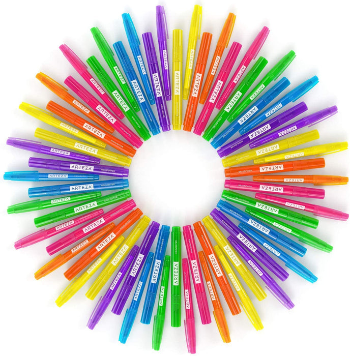 Highlighters, Thick & Thin Barrels, Neon Colours - Set of 60