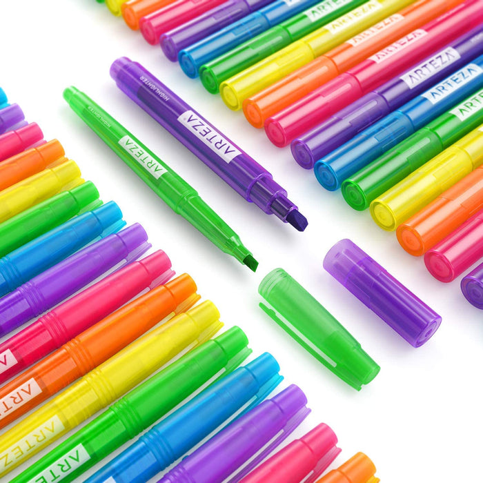 Highlighters, Thick & Thin Barrels, Neon Colours - Set of 60