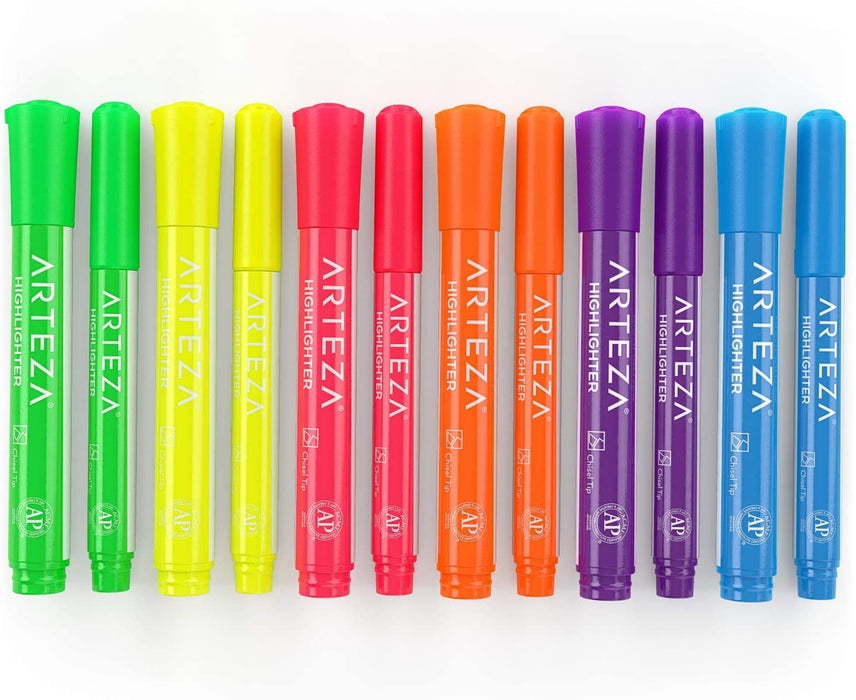 Broad & Narrow Tip Highlighters, Neon Colours - Set of 60