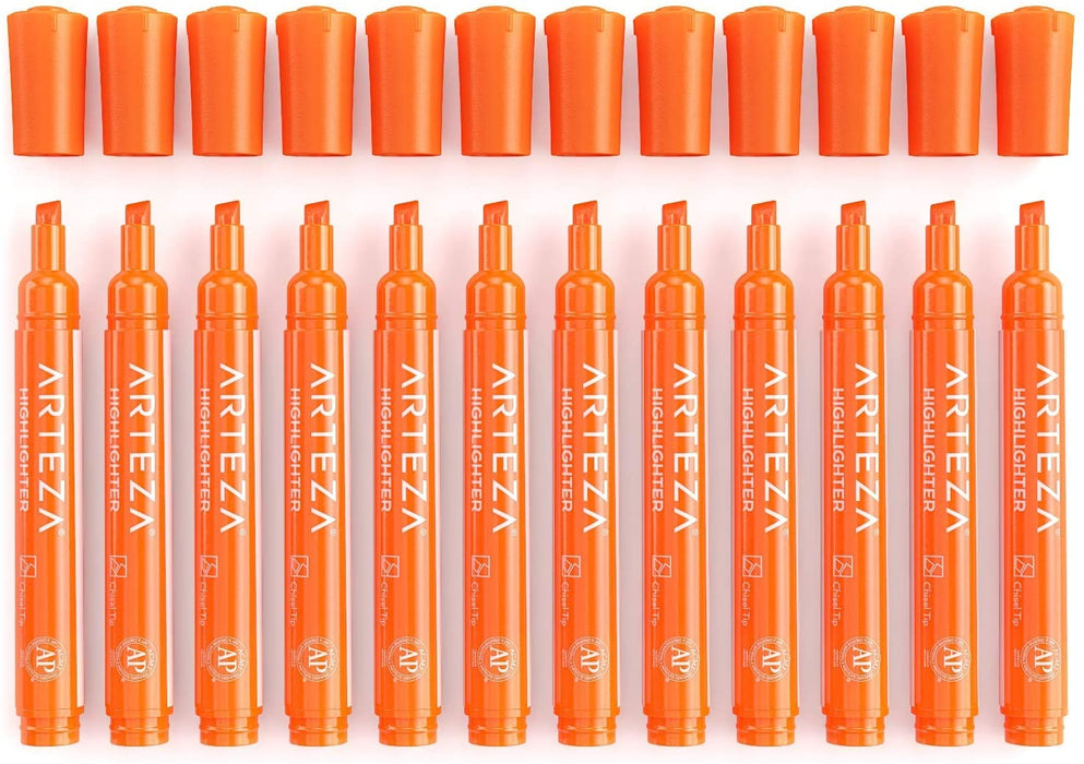 Highlighters, Wide Chisel Tip, Orange - 64 Pack