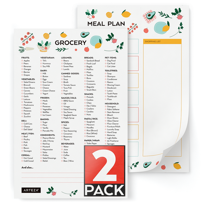 Meal & Grocery Planning Pads - Pack of 2