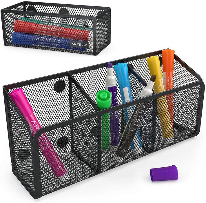 Mesh Magnetic Organisers - Set of 2 & Set of 12 Dry Erase Markers