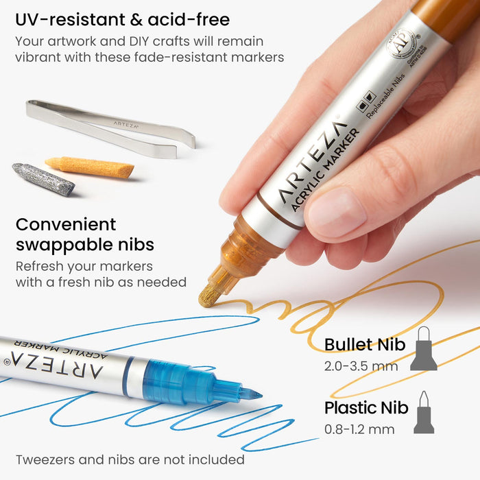 Arteza Acrylic Pens That Write Over Acrylic Paint ARTEZA Acrylic