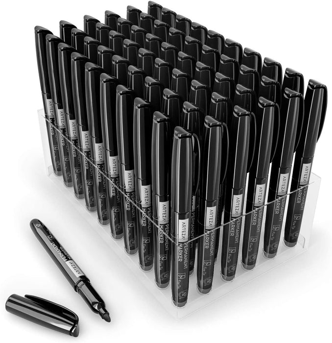 Permanent Markers, Black, Fine Tip - Pack of 60