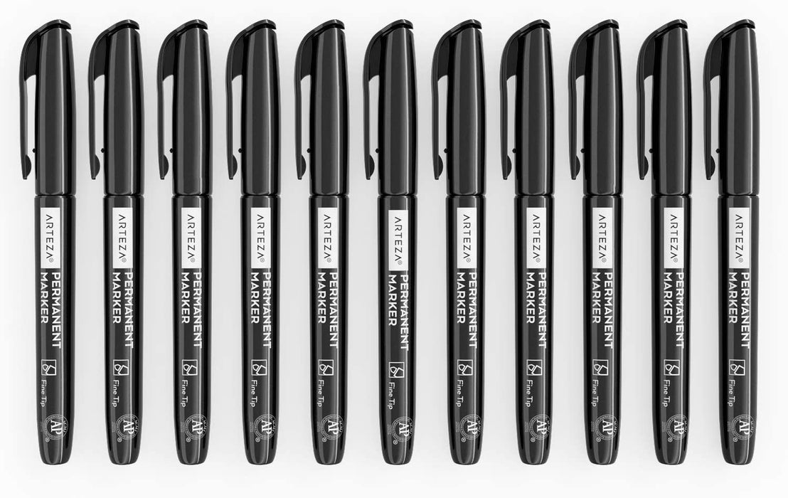 Permanent Markers, Black, Fine Tip - Pack of 60