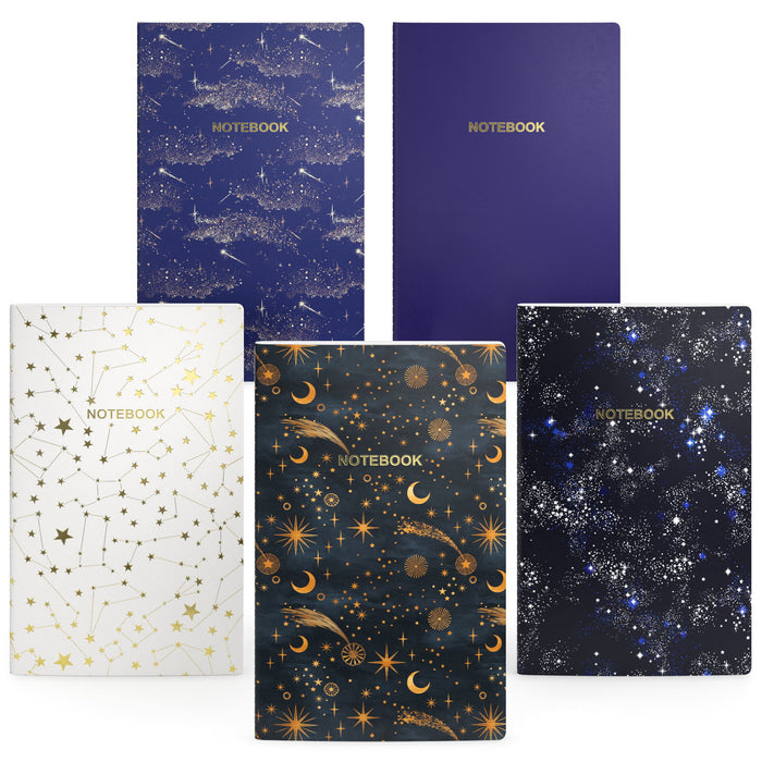 Pocket Notebooks, Constellations, 12.7cm x 20.32cm- Set of 5