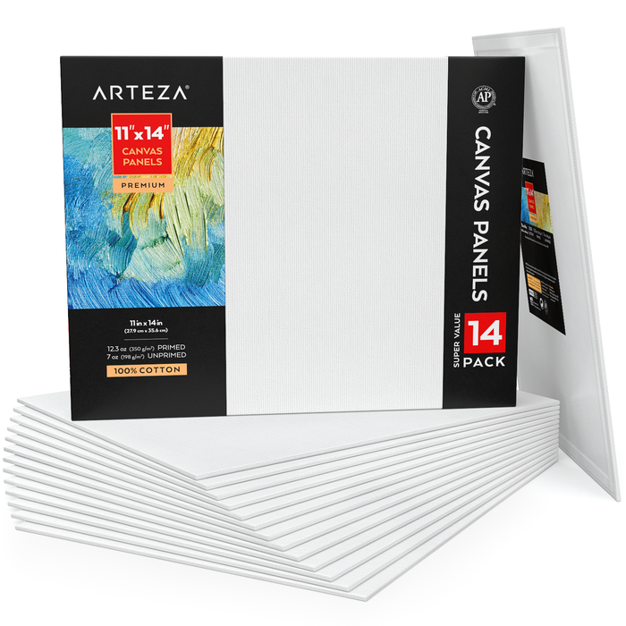 Premium Canvas Panels, 27.9cm x 35.6cm - Pack of 14