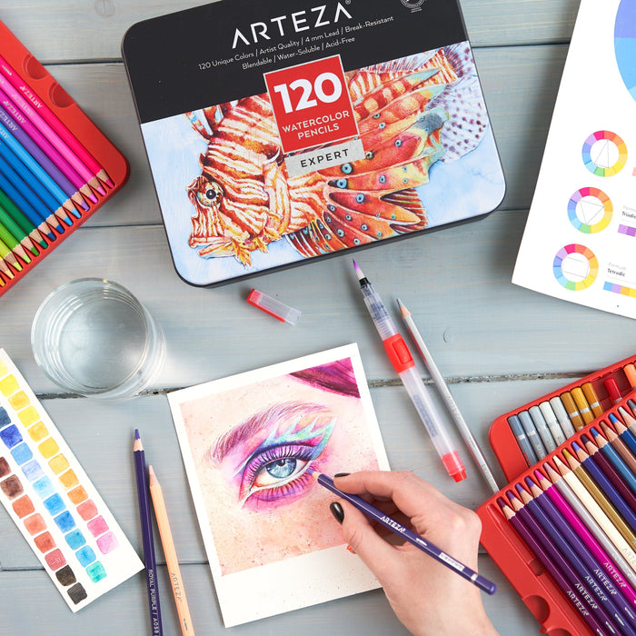  ARTEZA Colored Pencils for Adult Coloring, 72 Drawing Pencils  with Soft Wax-Based Cores, Professional Art Supplies, Vibrant Pencil Set in  Tin for Beginners and Pro Artists