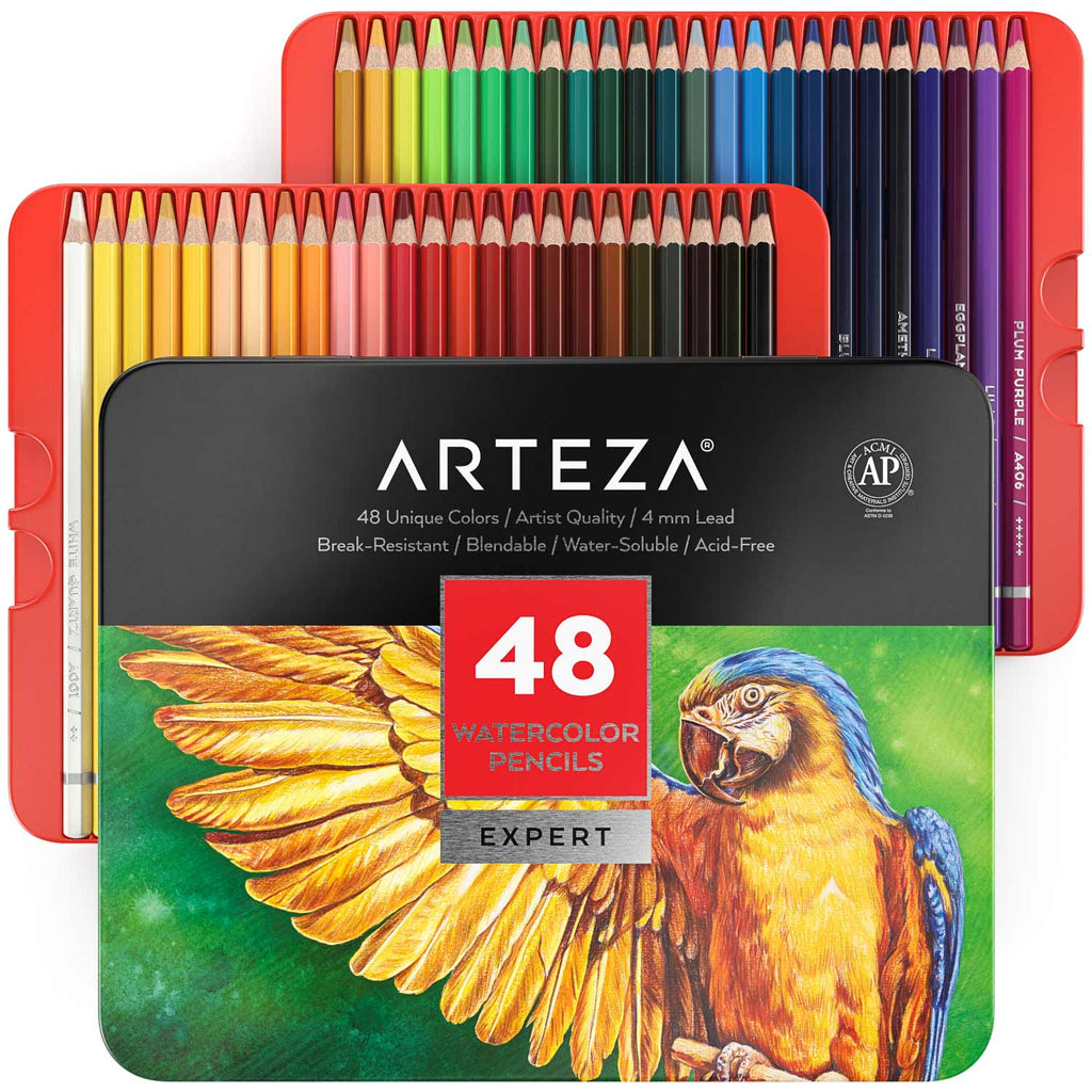 Expert Watercolour Pencils - Set of 48 — Arteza.co.uk