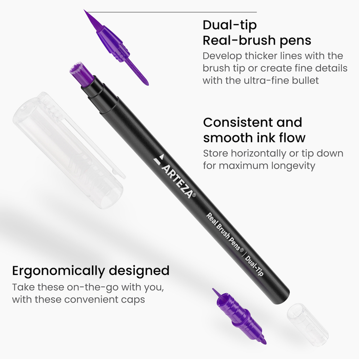 Real Brush Pens®, Dual-Tip - Set of 36