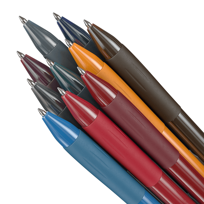 Retractable Gel Ink Pens, Vintage Colours - Set of 10