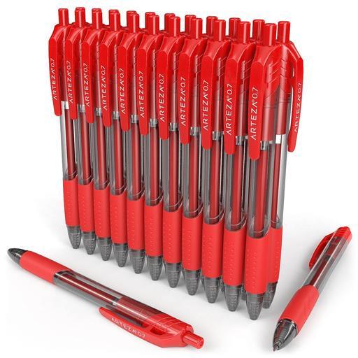 Retractable Gel Ink Pens, Red - Pack of 24