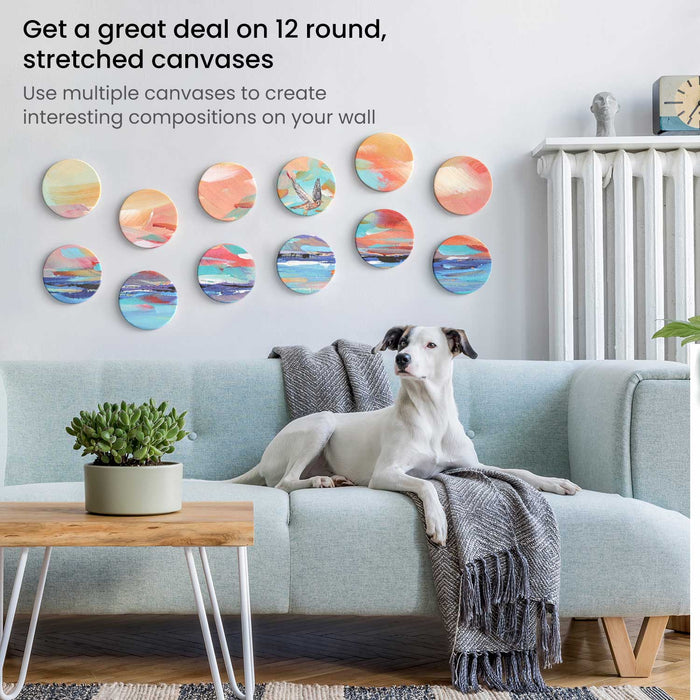 Round Stretched Canvas, 15.2cm Diameter - Pack of 12