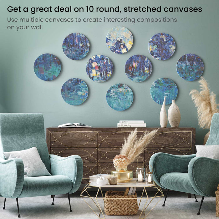 Round Stretched Canvas, 20.3cm Diameter - Pack of 10