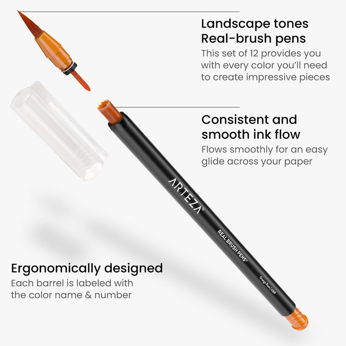 Real Brush Pens®, Landscape Tones - Set of 12