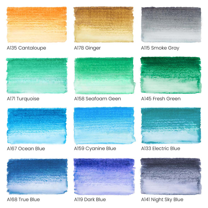 Real Brush Pens®, Sea Tones - Set of 12