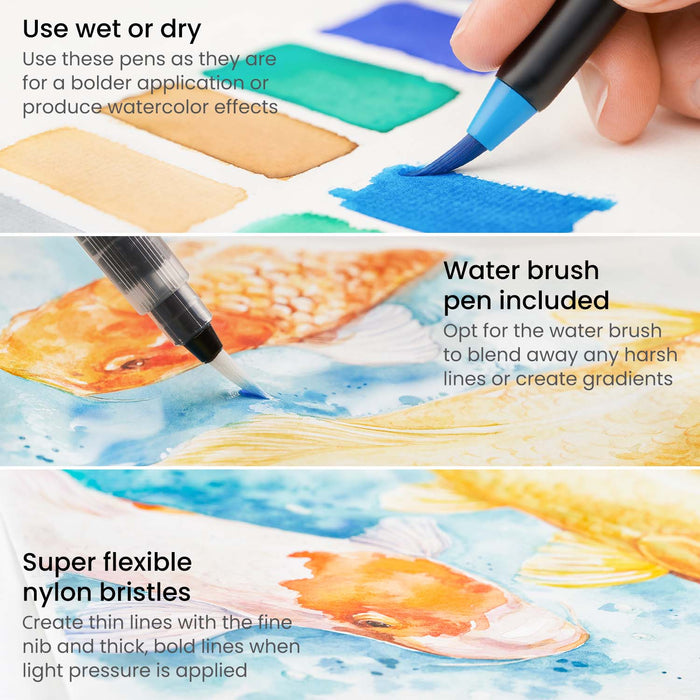 Real Brush Pens®, Sea Tones - Set of 12