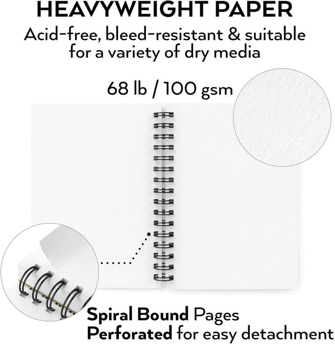 Spiral Sketchbook, 14cm x 21.6cm, 100 Sheets