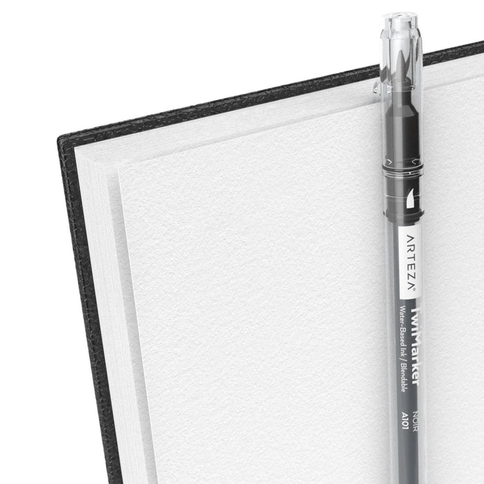 Sketchbook Black Hardcover Spiral, 14cm x 21.6cm, 100 sheets - 3 Pack