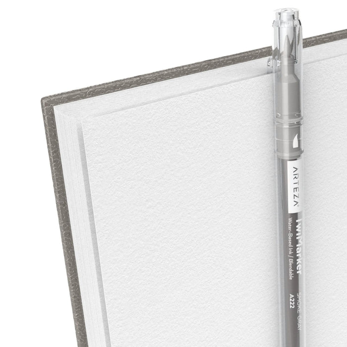 Sketchbook, Grey Spiral Hardcover, 22.9cm x 30.5cm, 200 Pages