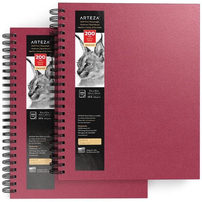 Sketchbooks, Pink Spiral Hardcover,  22.9cm x 30.5cm - 2 Pack
