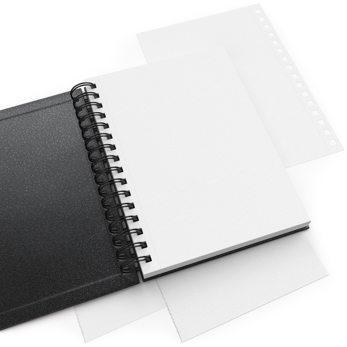 Sketchbook, Spiral-Bound Hardcover, Black, 14cm x 21.6cm