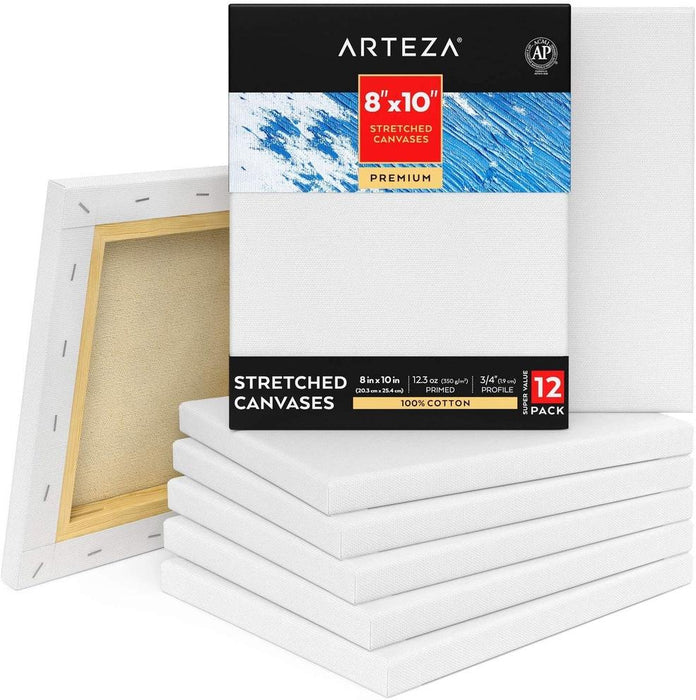 Premium Stretched Canvas, 20.3cm x 25.4cm - Pack of 12