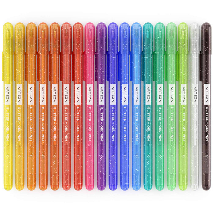 Super Glitter Gel Pens, Iridescent - Set of 18