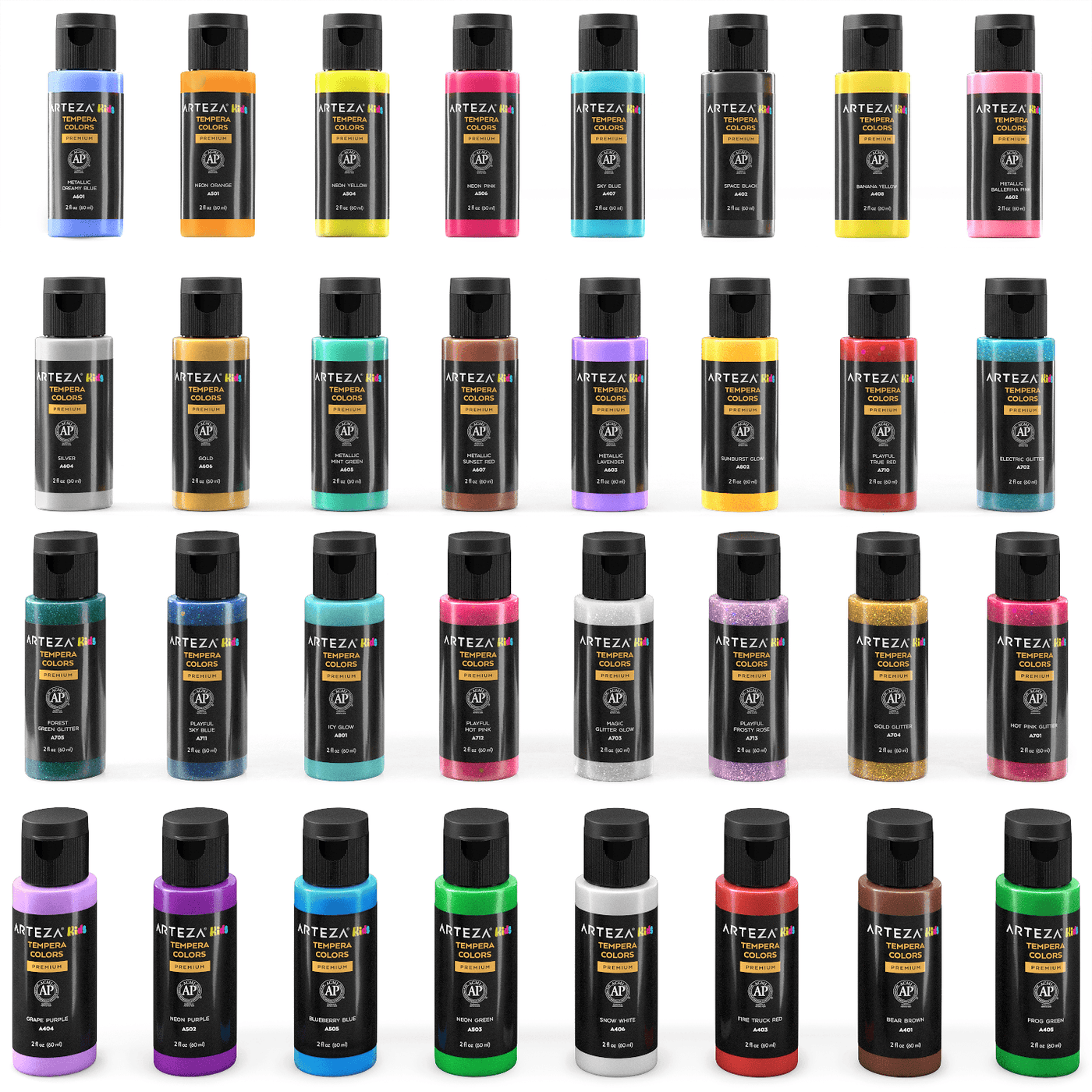 Tempera Paint, 60ml Bottles - Set of 32 — Arteza.co.uk