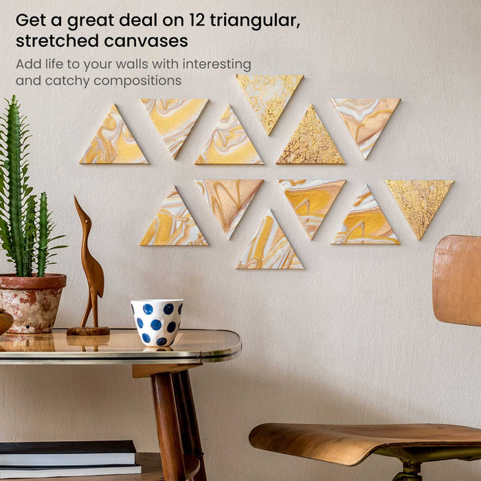 12 Pack of Triangle Shape Canvas 