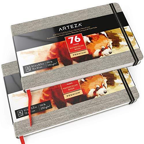 Watercolour Book, 76 Pages, 13 x 21 cm - Pack of 2