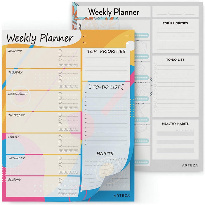 Weekly Planner Pad, 60 Sheets, 21.5cm x 27.9cm - 2 Pack